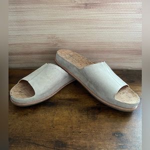 Kork ease slide sandal in natural size 10M leather suede